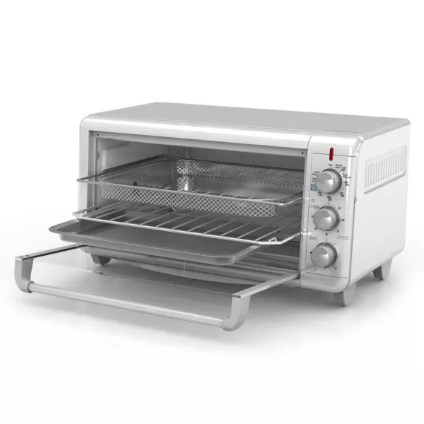 BLACK+DECKER Crisp 'N Bake 1500 W 8-Slice Stainless Steel Toaster Oven with Fry Basket