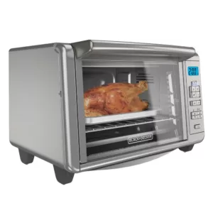 BLACK+DECKER 1500 W 6-Slice Stainless Steel Countertop Toaster Oven with Built-In Timer