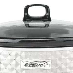 Brentwood Appliances Diamond 7 Qt. Stainless Steel Slow Cooker with Tempered Glass Lid