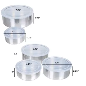 Chef Buddy 5-Piece Stainless Steel Bowl Set with Lids