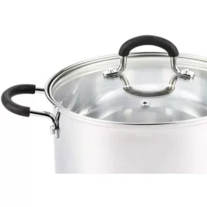 Cook N Home 5 qt. Round Stainless Steel Casserole Dish with Glass Lid