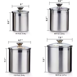 Cooks Standard 02553 4-Piece Stainless Steel Canister Set