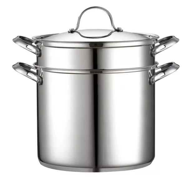 Cooks Standard Classic 12 qt. Stainless Steel Pasta Stockpot Cooker Steamer Multi-Pot Set