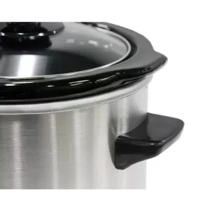 Elite Gourmet 1.5 Qt. Stainless Steel Mini Slow Cooker