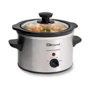 Elite Gourmet 1.5 Qt. Stainless Steel Mini Slow Cooker