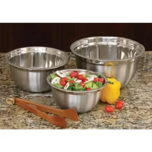 ExcelSteel 3-Piece Professional Satin Finish Stainless Steel Mixing Bowls Set