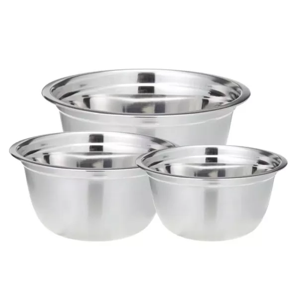 ExcelSteel 3-Piece Professional Satin Finish Stainless Steel Mixing Bowls Set