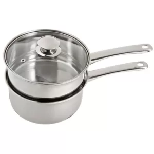 ExcelSteel 3-Piece 2.5 Qt Stainless Steel Double Boiler with Lid