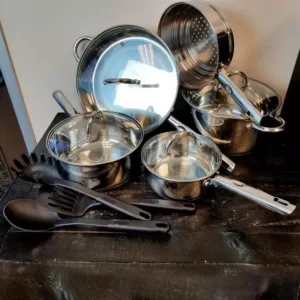 Gibson Home Cuisine Select Abruzzo 12-Piece Stainless Steel Nonstick Cookware Set