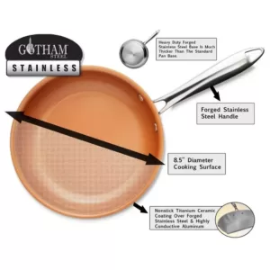 Gotham Steel 10 in. Stainless Steel Non-Stick Ti-Cerama Frying Pan