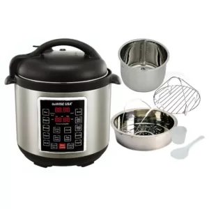 GoWISE USA 8 Qt. Stainless Steel Electric Pressure Cooker with Stainless Steel Pot