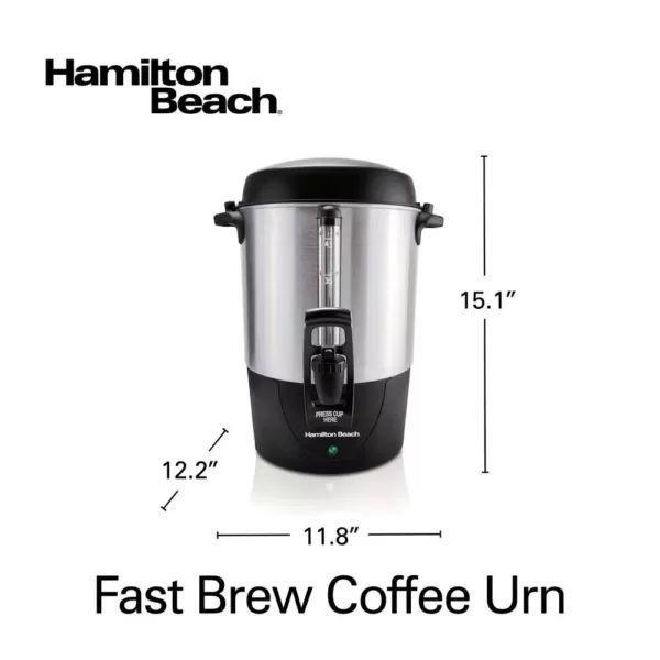 Hamilton Beach 45-Cup Fast Brew Stainless Steel with 1-Hand Dispensing Coffee Urn