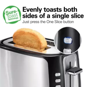 Hamilton Beach Sure Toast 800 W 2-Slice Stainless Steel Wide Slot Toaster