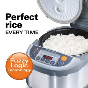 Hamilton Beach Advanced Multi-Function 16-Cup Stainless Steel Rice Cooker with Fuzzy Logic