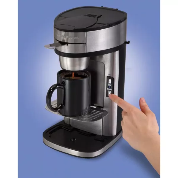 Hamilton Beach Stainless Steel Single Serve Coffee Maker with Built-In Filter