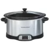 Hamilton Beach 8 Qt. Programmable Stainless Steel Slow Cooker with Built-In Timer and Temperature Settings