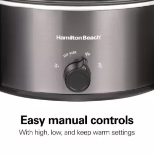 Hamilton Beach Stovetop Sear and Cook 6 qt. Gray Slow Cooker