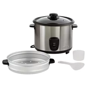 IMUSA 20-Cup Stainless Steel Rice Cooker with Non-Stick Interior