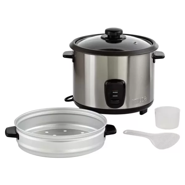 IMUSA 20-Cup Stainless Steel Rice Cooker with Non-Stick Interior