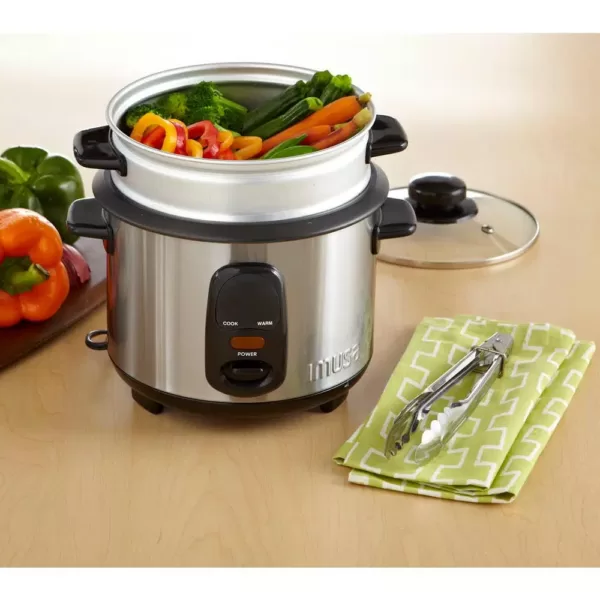 IMUSA 20-Cup Stainless Steel Rice Cooker with Non-Stick Interior