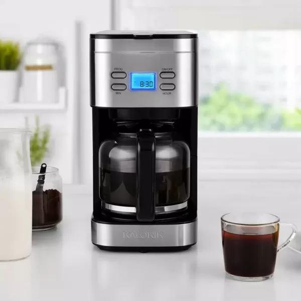 KALORIK 12-Cup Stainless Steel Programmable Digital Coffee Maker