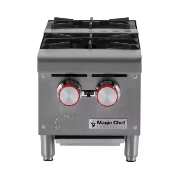 Magic Chef 12 in. W Commercial Natural Gas Countertop Hot Plate in Stainless Steel