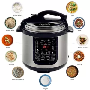 MegaChef 8 Qt. Stainless Steel Electric Pressure Cooker with Stainless Steel Pot