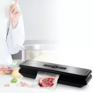 NutriChef White with Digital Scale 1-Touch Automatic Open and Close Food Vacuum Sealer Electric Air Sealing Preserver