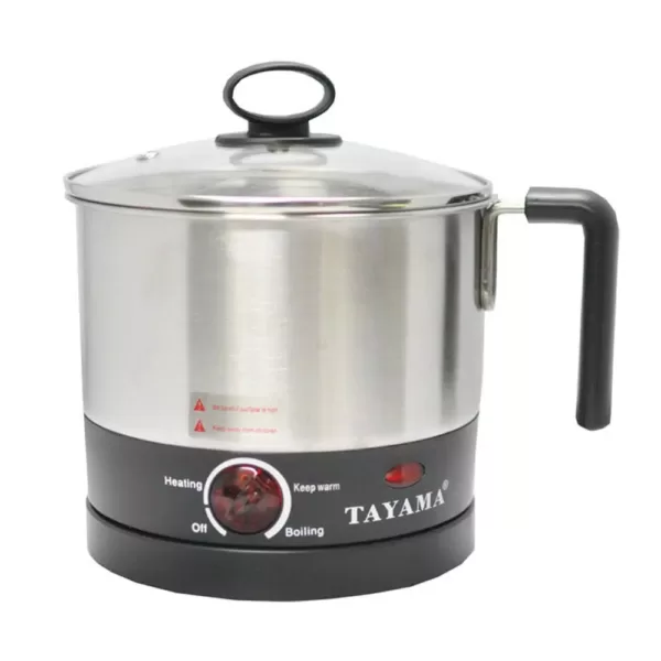 Tayama 1 Qt. Stainless Steel Slow Cooker with Temperature Settings and Glass Lid