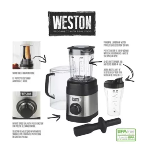 Weston Pro Series 32 oz. 11-speed with Sound Shield and 20 oz. Travel Jar Stainless Steel Blender