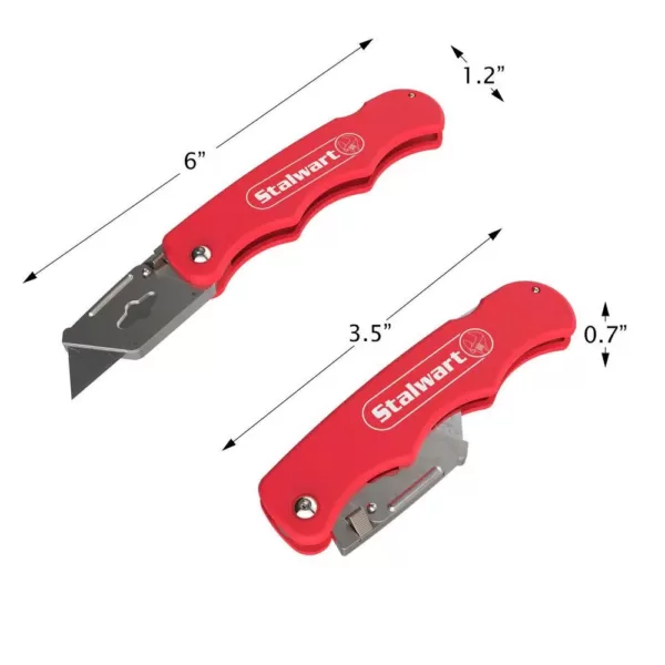 Stalwart Folding Utility Knife Set (3-Pack)