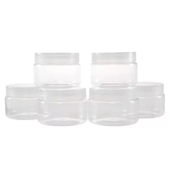 Stalwart 4 oz. Clear Plastic Jar with Foam Liner (6-Pack)