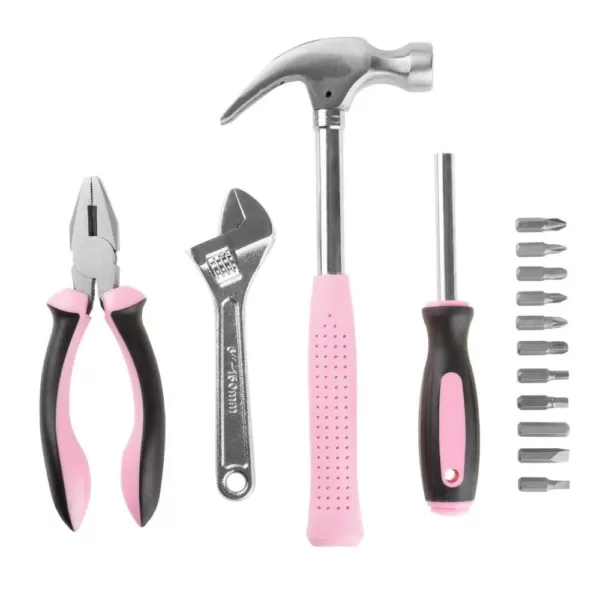 Stalwart Home Pink Tool Kit (15-Piece)