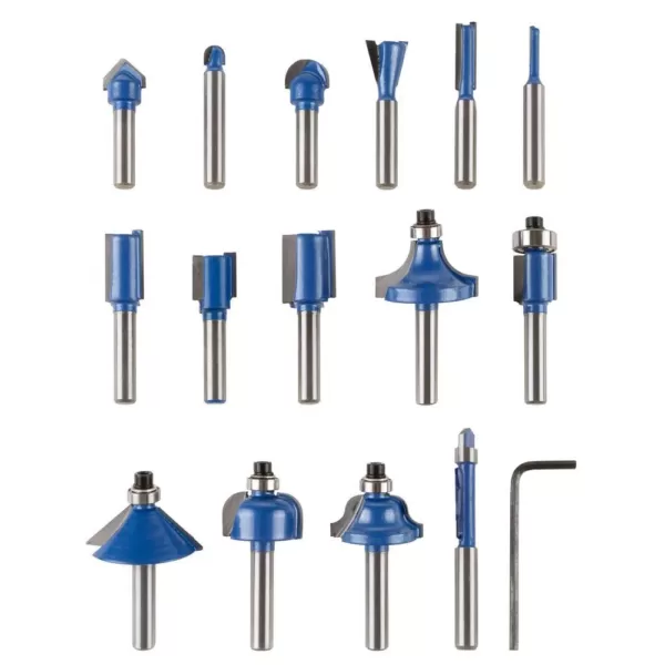 Stalwart Carbide Tipped Router Bit Set (15-Piece)