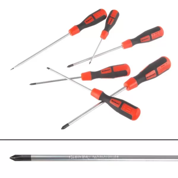 Stalwart Magnetic Tip Screwdriver Set with Hanging Storage Rack (6-Piece)