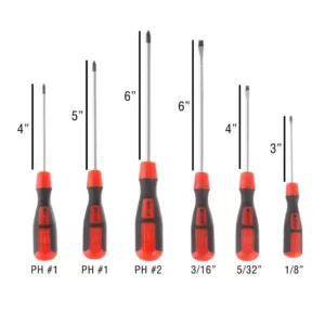 Stalwart Magnetic Tip Screwdriver Set with Hanging Storage Rack (6-Piece)