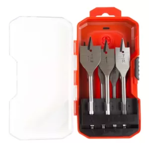 Stalwart Carbon Steel Spade Drill Bit Set with Case 7-Piece