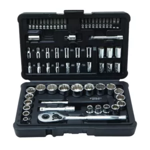 Stanley 1/4 in. & 3/8 in. Drive Full Polish Chrome SAE & Metric Mechanic Tool Set (97-Piece) w/ Bonus  Mechanic Tool Set (68pc)