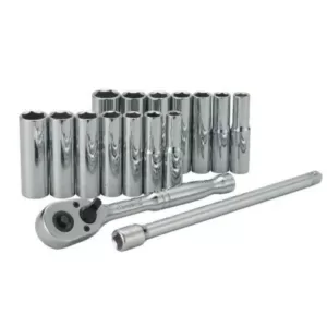 Stanley 1/4 in. Drive 6-Point Socket Set (16-Piece)