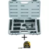 Stanley 1/4 in. & 3/8 in. Drive Black Chrome Laser Etched  SAE  Mechanics Tool Set (69-Piece) w/FATMAX 6 ft. Tape Measure