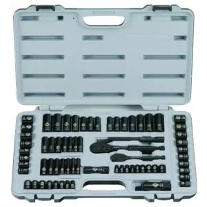 Stanley 1/4 in. & 3/8 in. Drive Black Chrome Laser Etched  SAE  Mechanics Tool Set (69-Piece) w/FATMAX 6 ft. Tape Measure