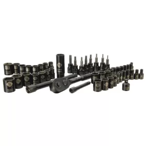 Stanley 3/8 in. Drive SAE and Metric Ratchet and Socket Set (50-Piece)