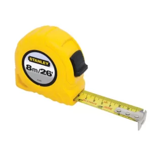 Stanley 8m/26 ft. x 1 in. Tape Measure (Metric/English Scale)