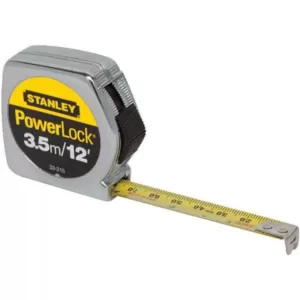 Stanley PowerLock 3.5m/12 ft. x 1/2 in. Tape Measure (Metric/English Scale)