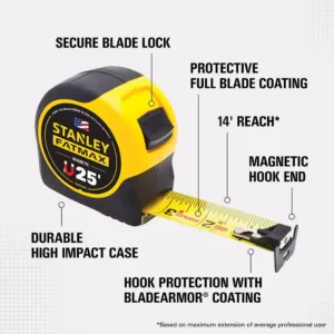 Stanley 25 ft. FATMAX Magnetic Tape Measure