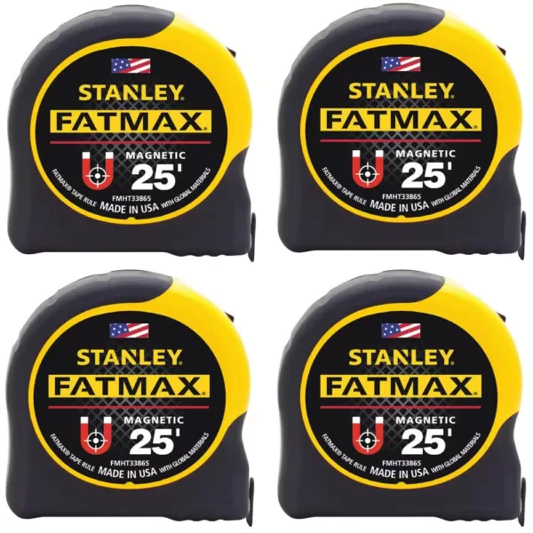 Stanley FATMAX 25 ft. x 1-1/4 in. Magnetic Tape Measure (4-Pack)