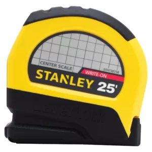 Stanley LeverLock 25 ft. x 1 in. CC Center Tape Measure