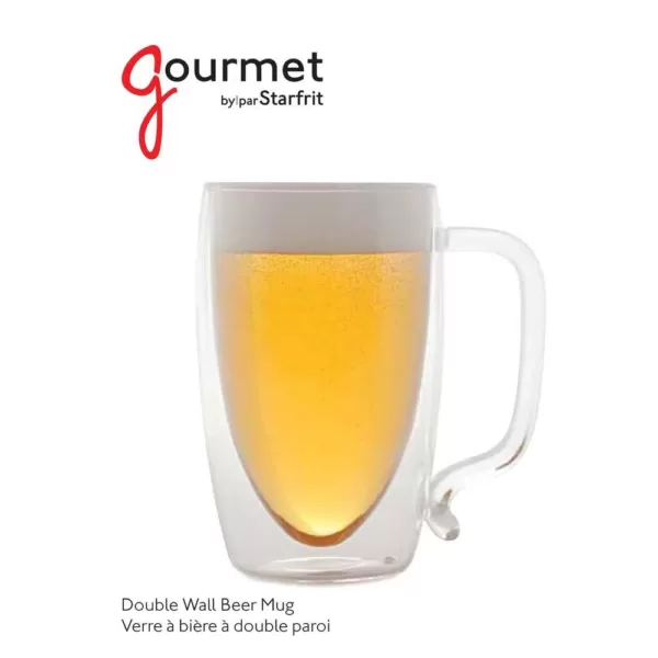 Starfrit 17 oz. Double-Wall Glass Beer Mug