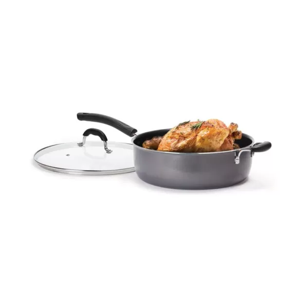 Starfrit Jumbo 7.2 qt. Aluminum Nonstick Multi-Pan in Gray with Glass Lid