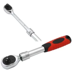 Stark 3/8 in. Flex-Head Extendable Ratchet with Soft Grip Handle